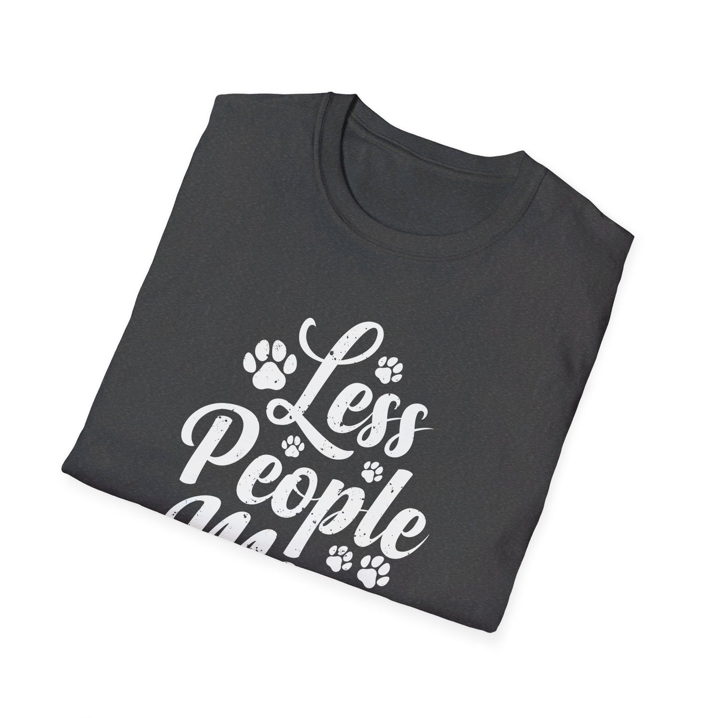 Less People More Cats - Cute Cat Lover Saying with Paw Prints T-Shirt