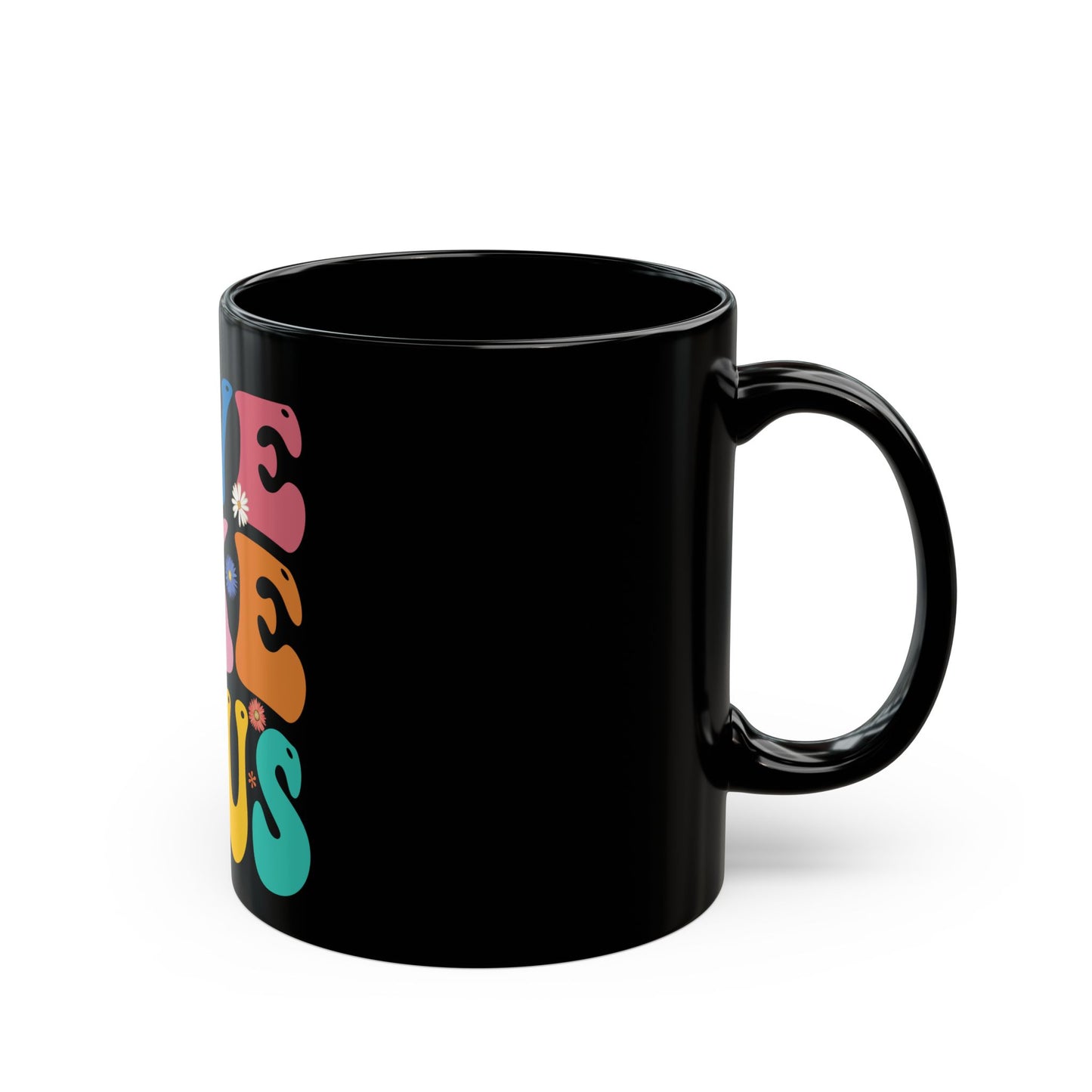 Love Like Jesus Inspirational Message with Cross and Flowers Ceramic Mug