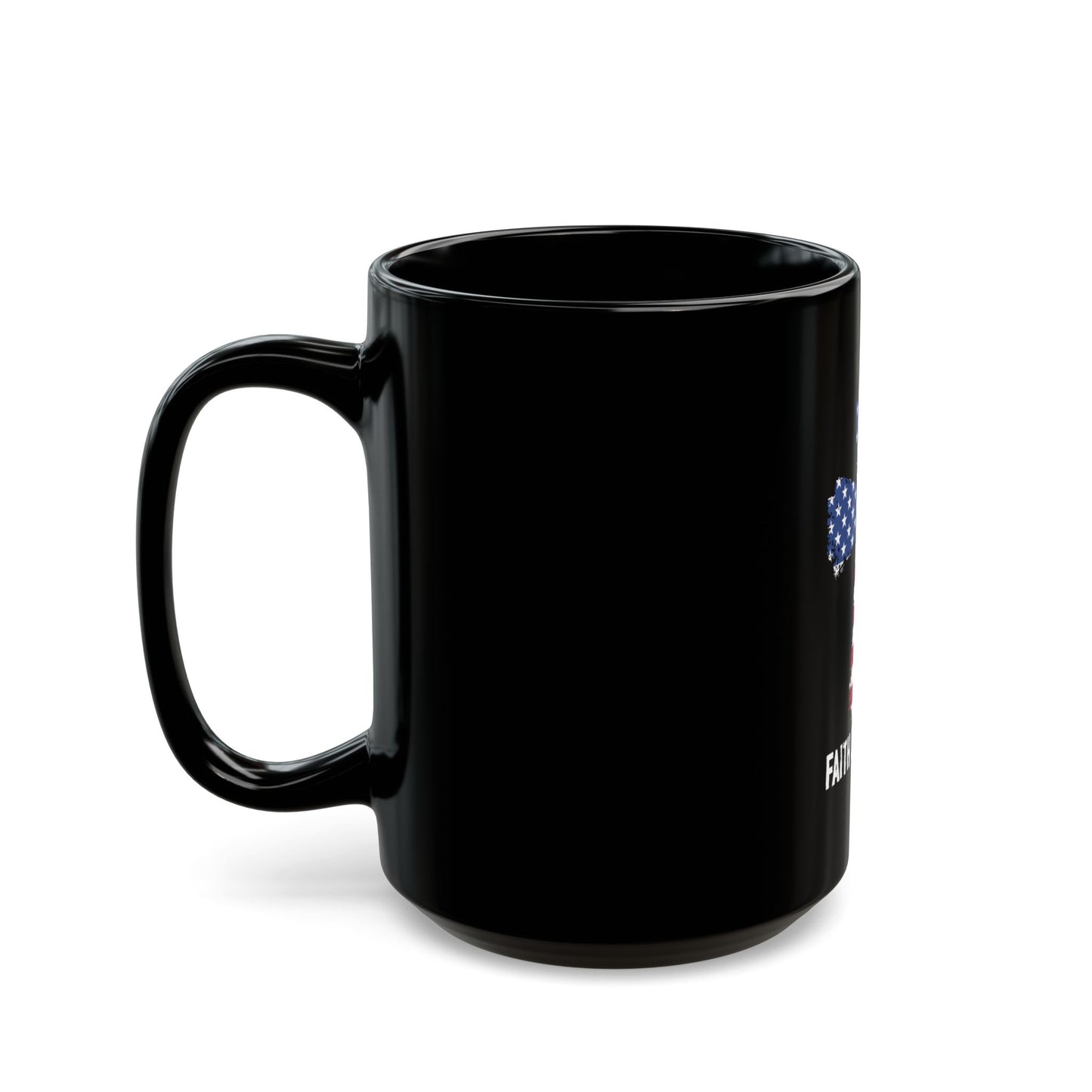 Faith Over Fear American Cross Flag Design Ceramic Mug