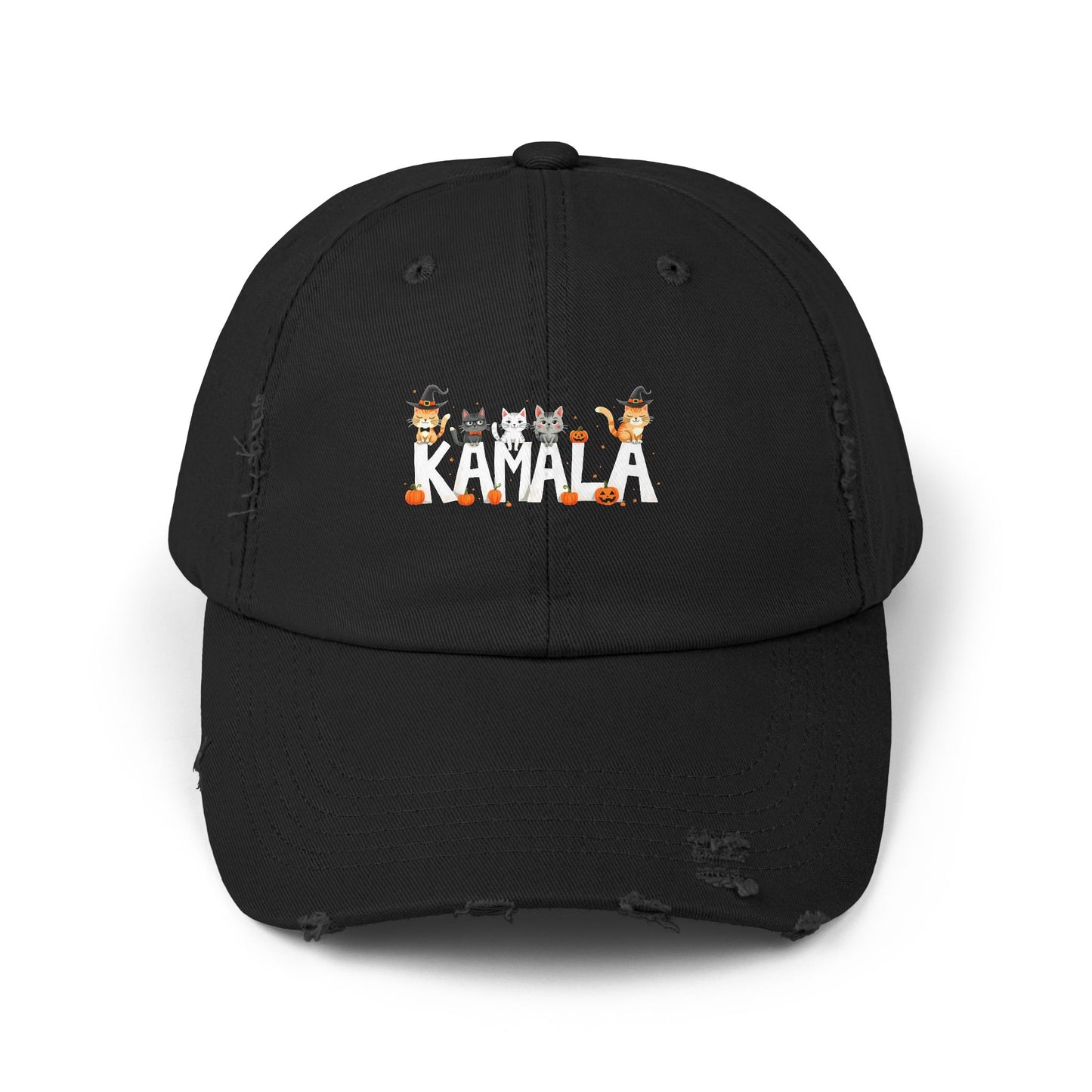 Kamala Halloween Cats With Pumpkins Cap