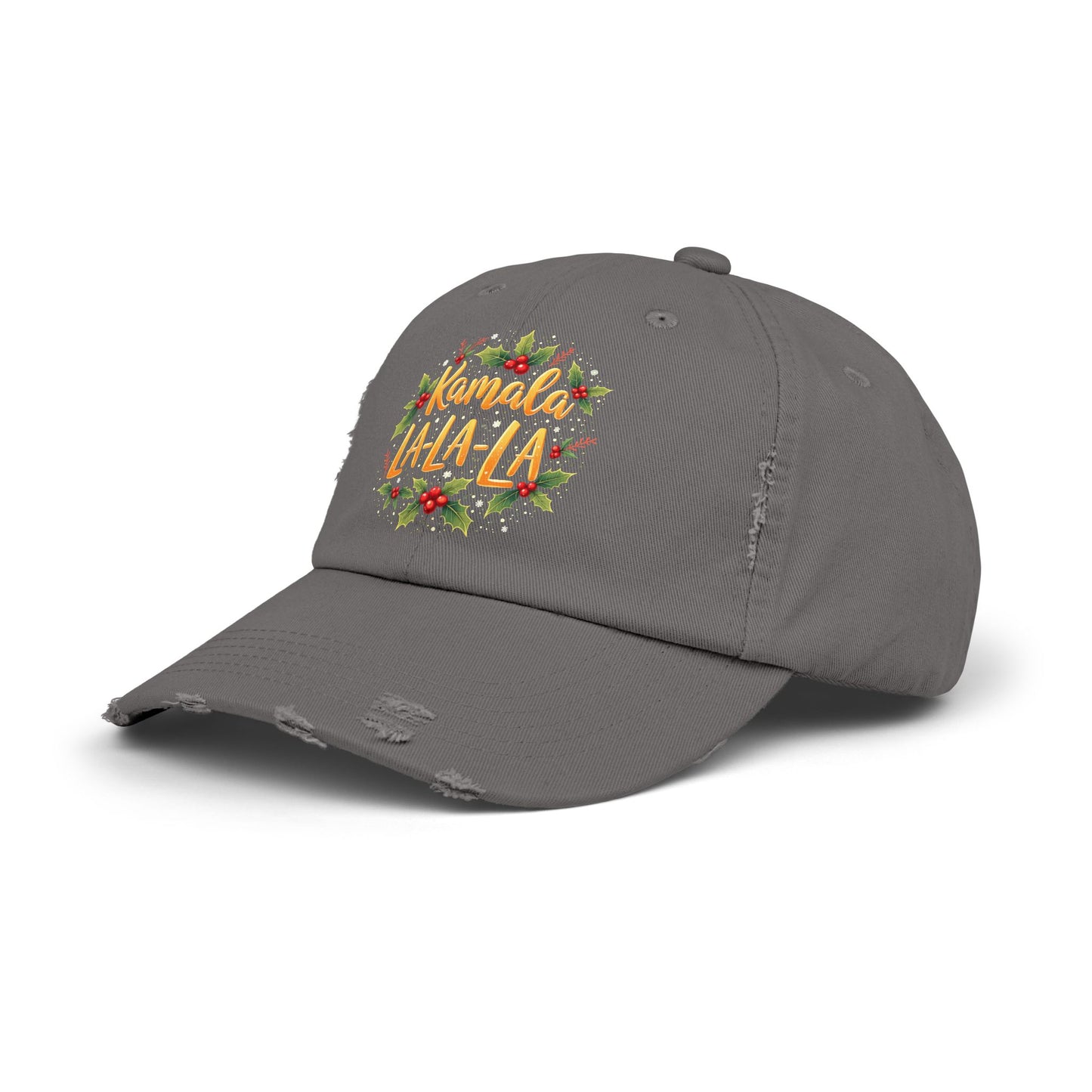 Kamala La-La-La Festive Holiday Cheer with Holly Berries and Snowflakes Cap