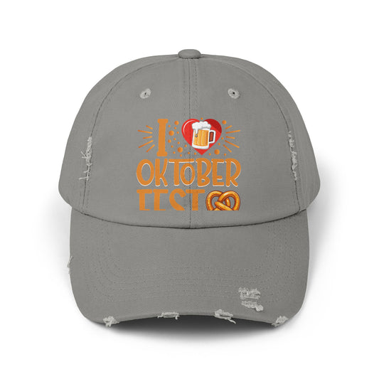 I Love Oktoberfest Beer Pretzel Heart Design Cap