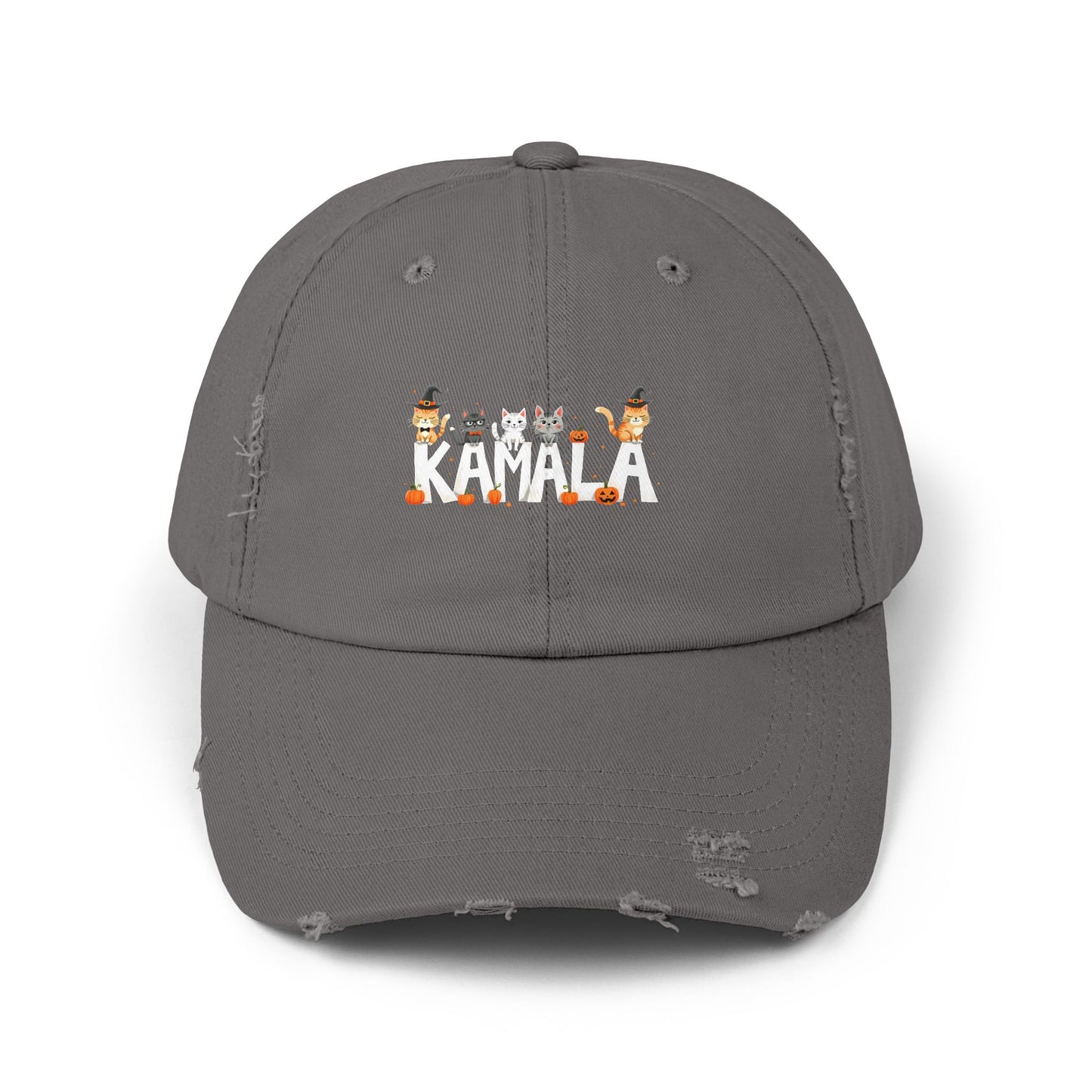 Kamala Halloween Cats With Pumpkins Cap