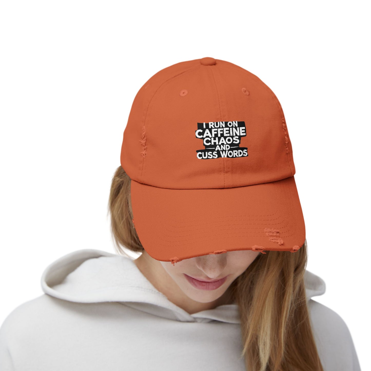 I Run On Caffeine Chaos And Cuss Words Humor Tee Cap