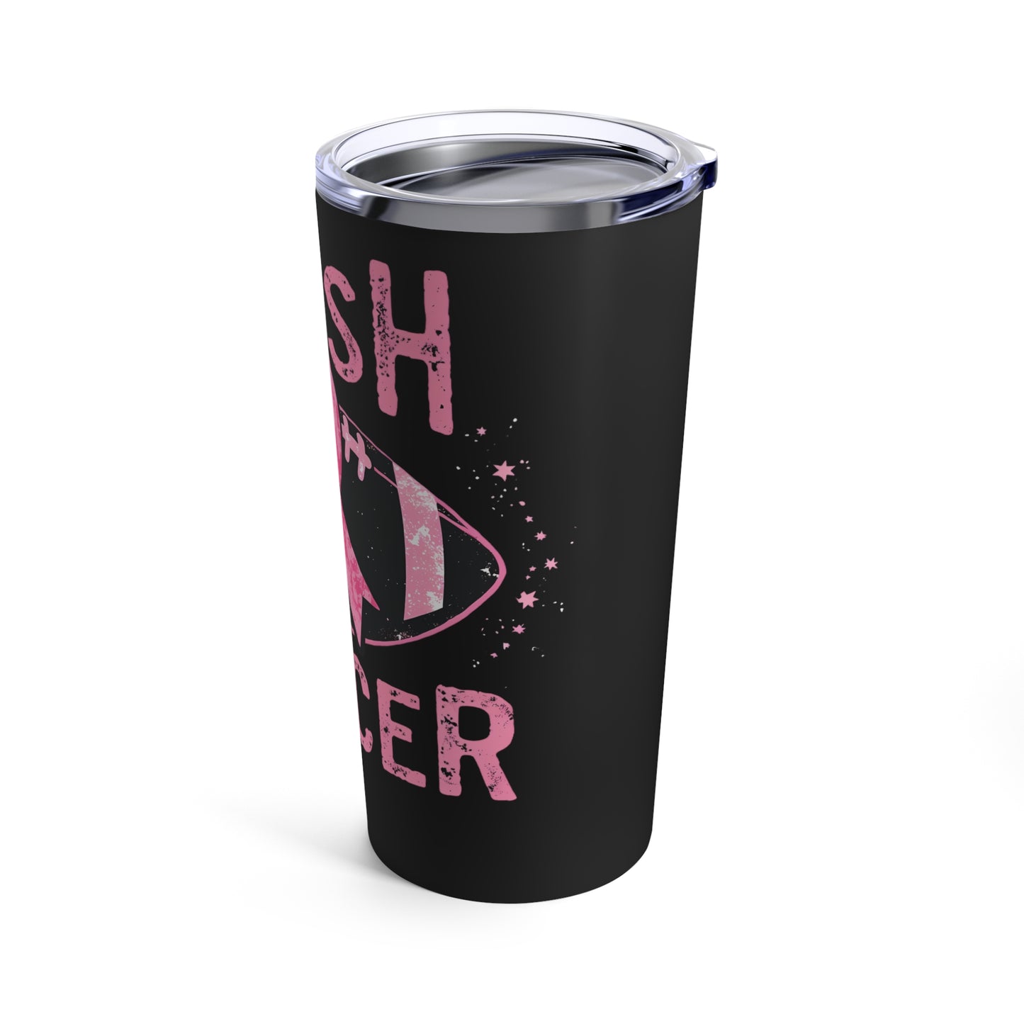 Crush Cancer Football Support Awareness Tumbler 20oz
