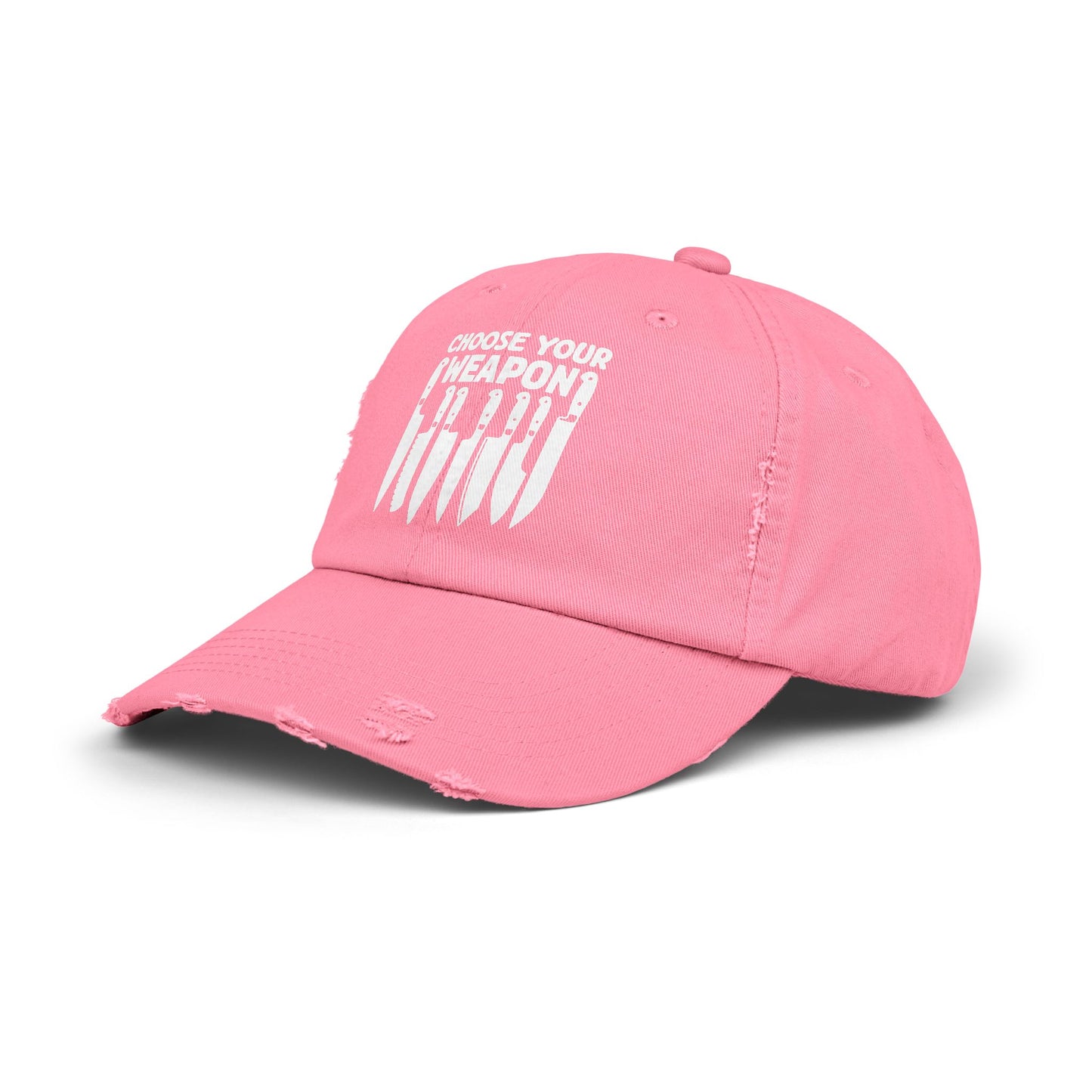 Choose Your Weapon Chef Knife Humor Cap