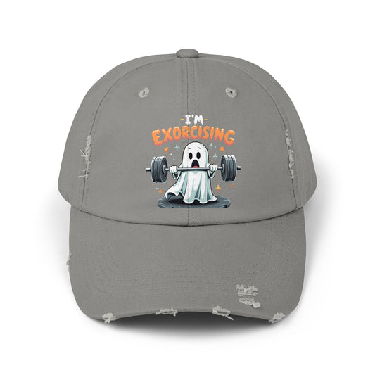 I'm Exorcising Ghost Lifting Weights Halloween Humor Cap