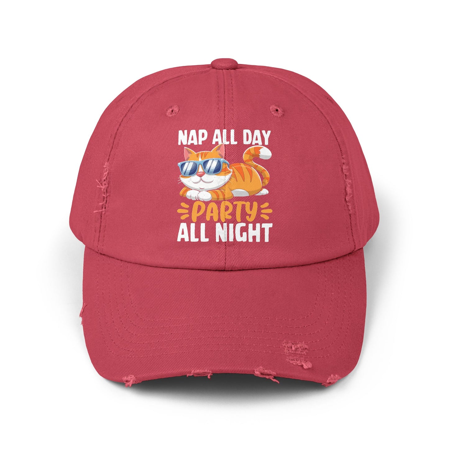 Nap All Day Party All Night Cool Cat Vibes Cap