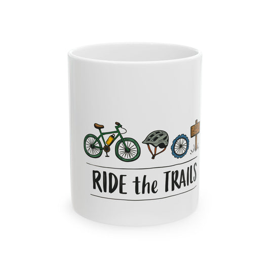 Ride the Trails Adventure Scenic Biking Journey Ceramic Mug