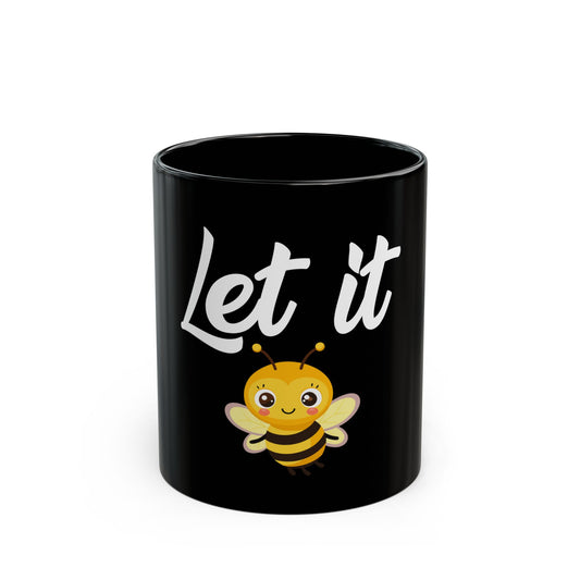Let It Bee Cute Kawaii Cartoon Bumblebee Ceramic Mug