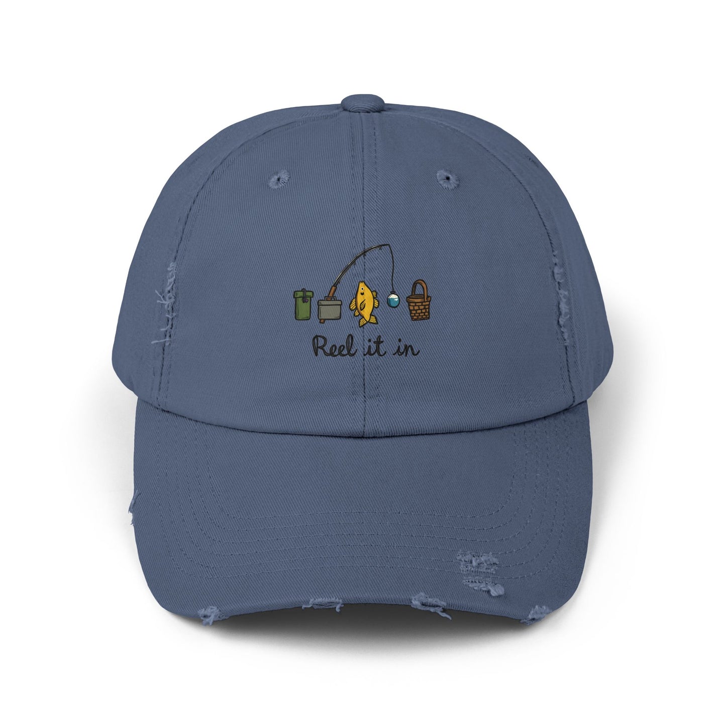 Reel It In Fishing Adventure Illustration That Captures the Joy of Angling and Outdoor Fun Cap