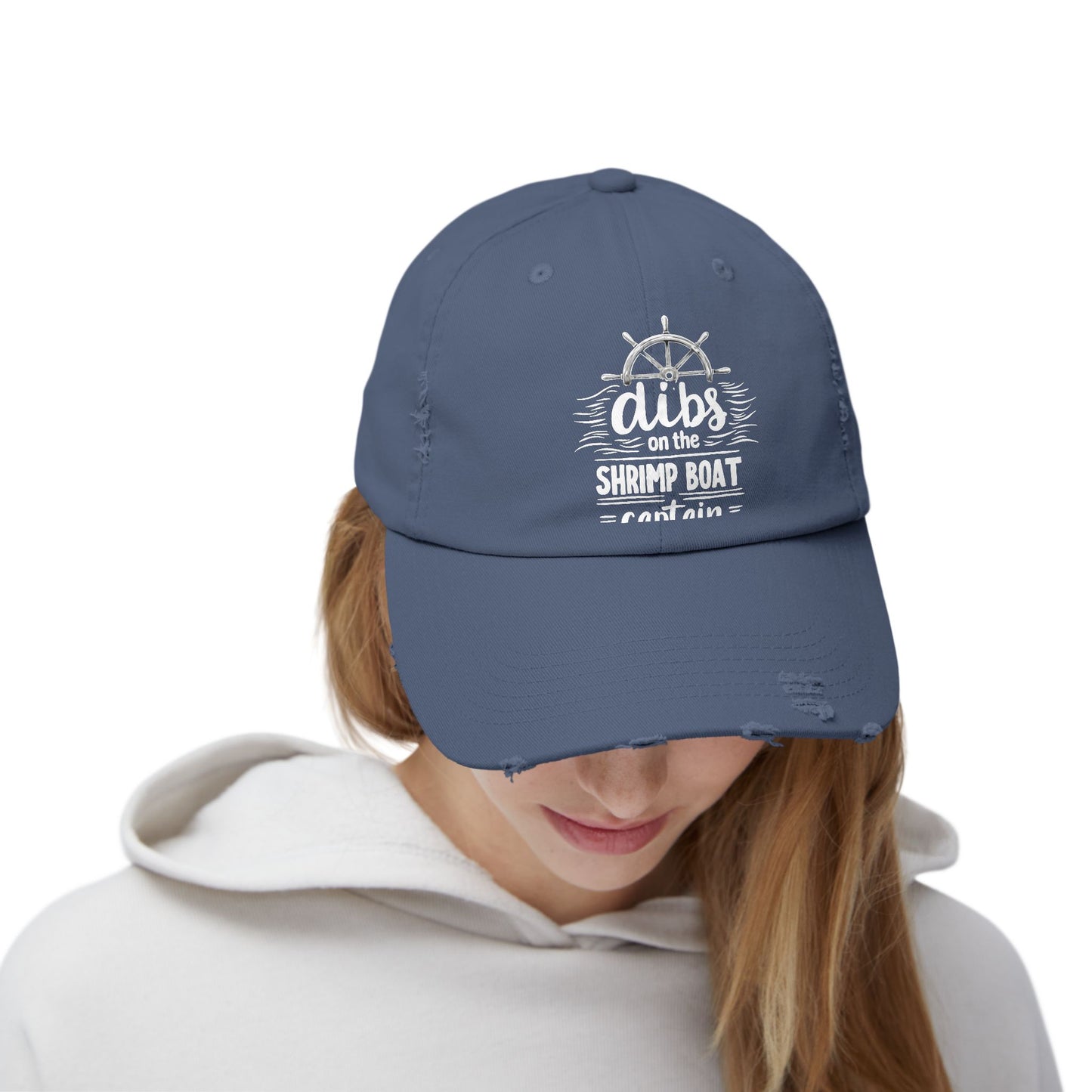 Dibs On The Shrimp Boat Captain Nautical Humor Cap