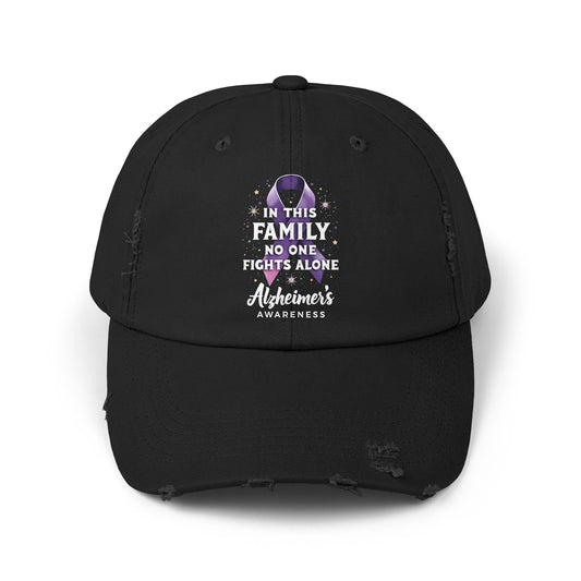 In This Family No One Fights Alone Alzheimer's Awareness Cap