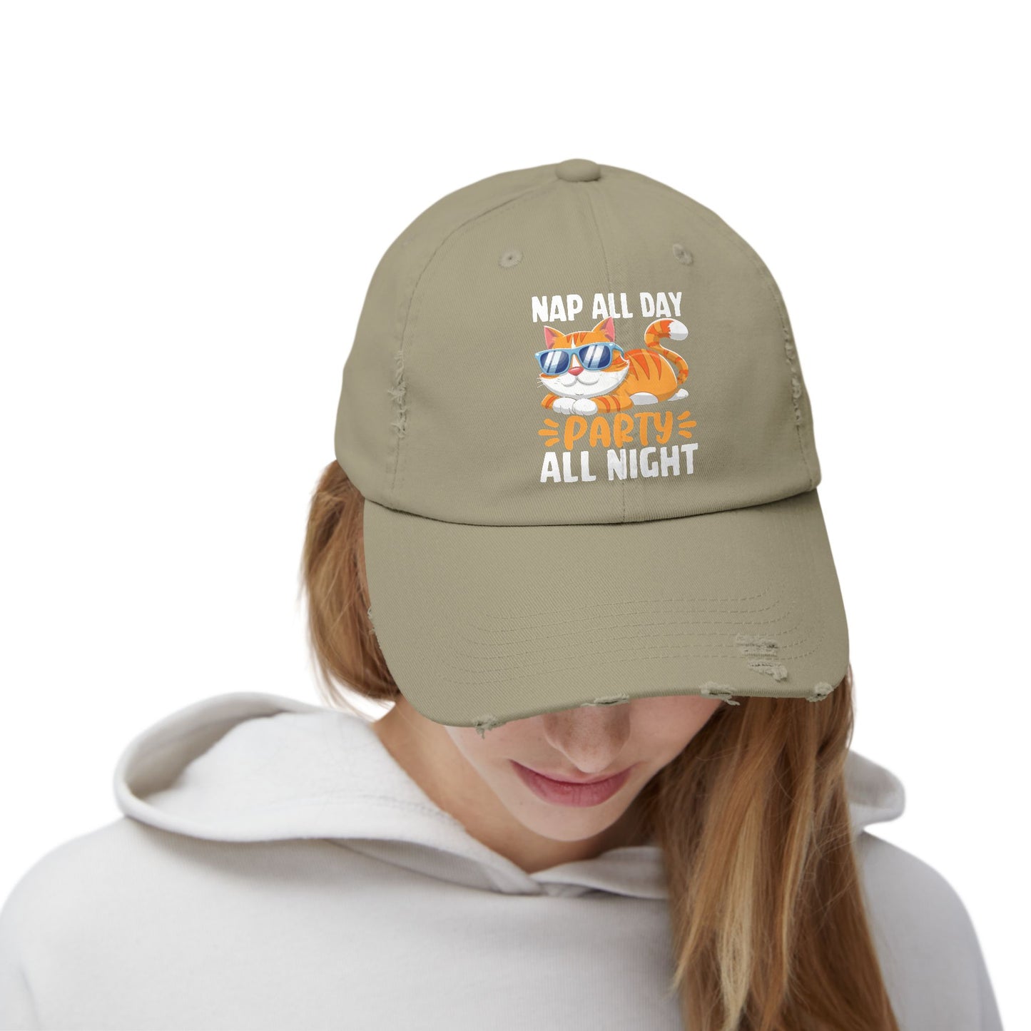 Nap All Day Party All Night Cool Cat Vibes Cap