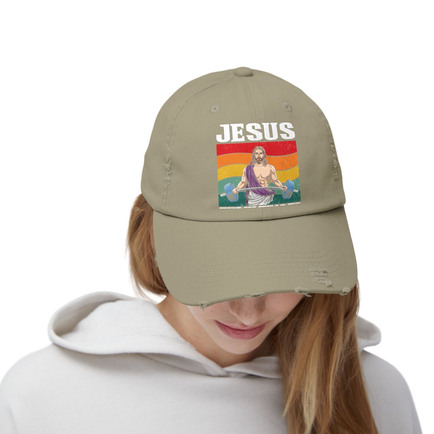 Jesus The Ultimate Deadlifter Rainbow Strength Cap