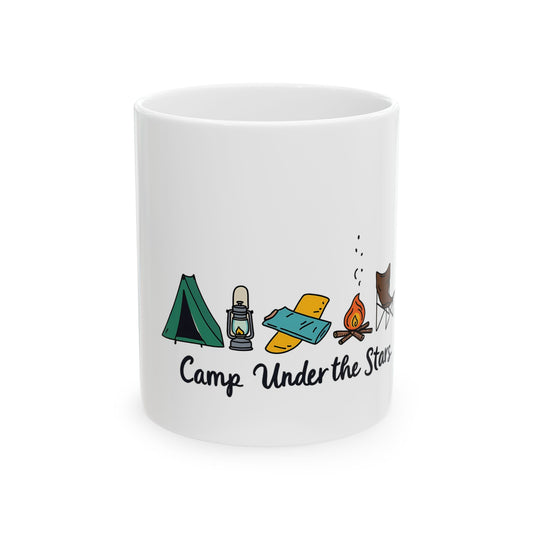 Camp Under The Stars Adventure in Nature for Outdoor Enthusiasts Ceramic Mug