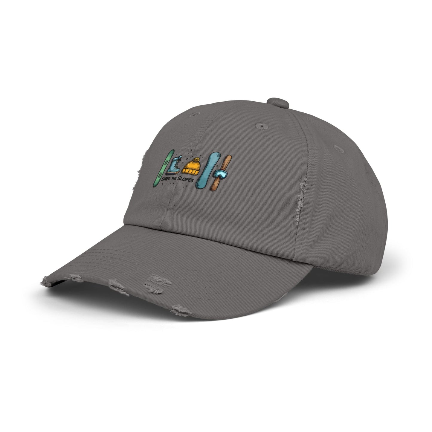 Shred the Slopes Illustration With Snowboarding Gear and Winter Apparel Elements Cap