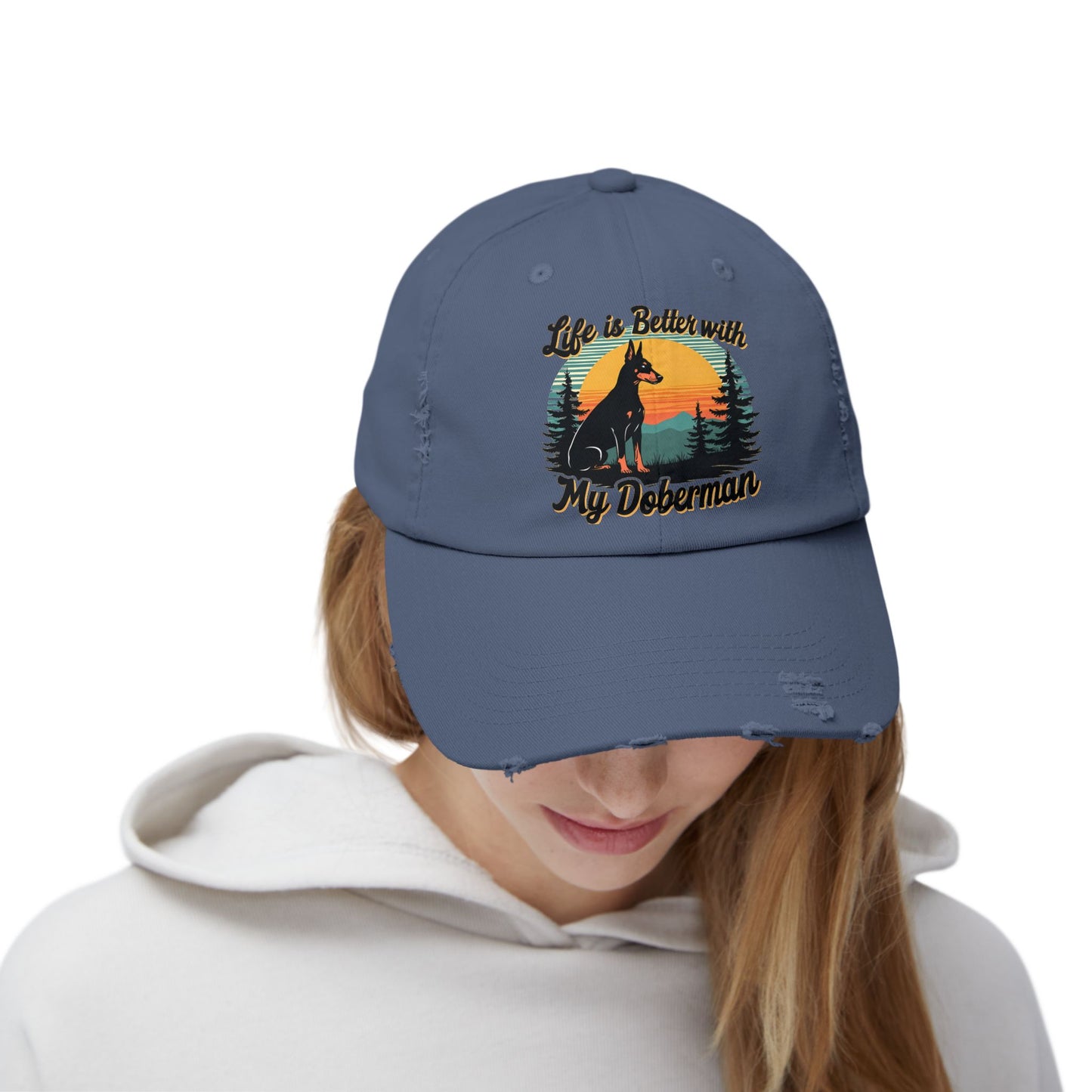 Life Is Better With My Doberman - Sunset Silhouette Cap