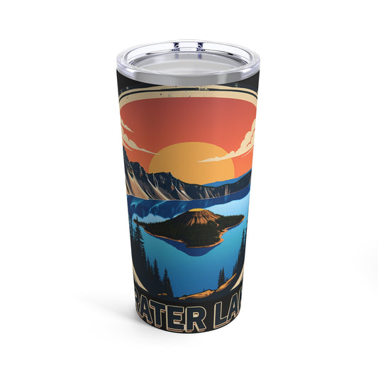 Crater Lake National Park Retro Sunset Scenic View