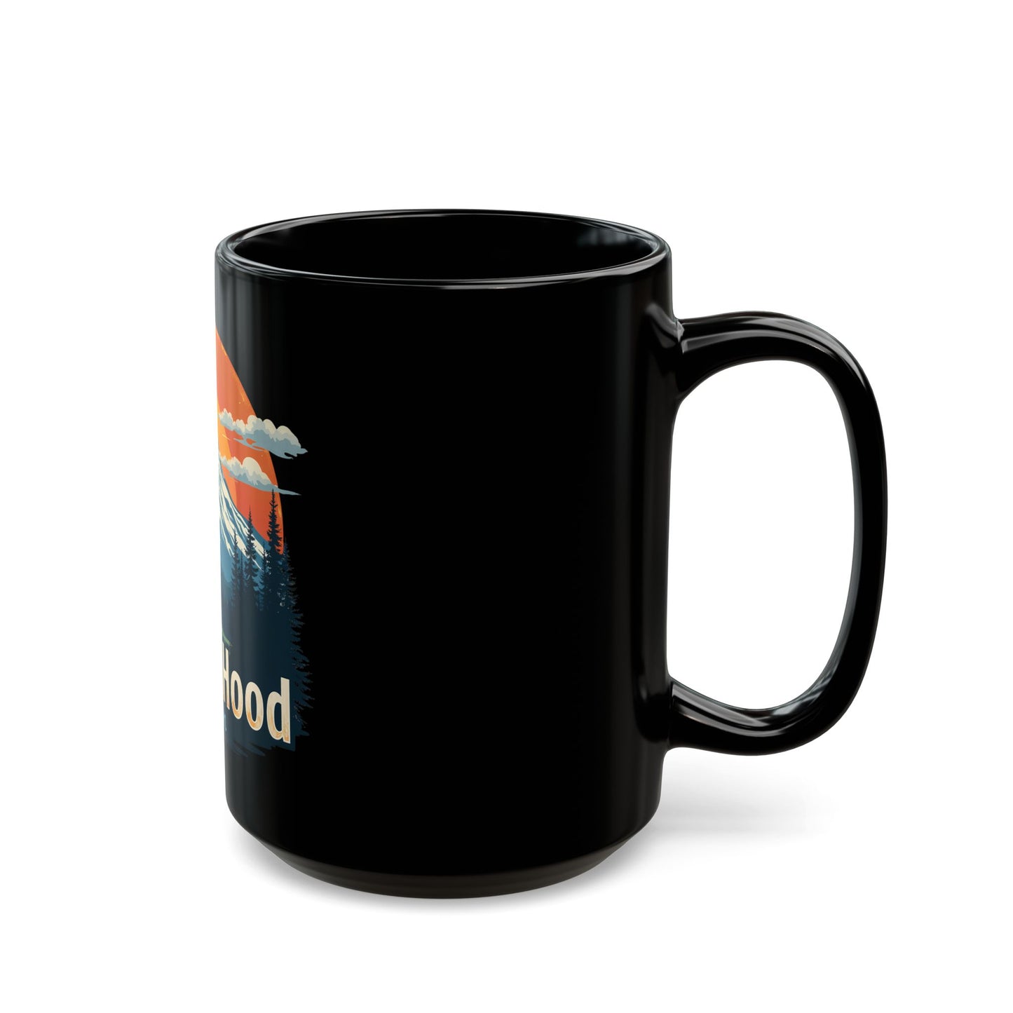 Mount Hood Oregon Sunset Landscape with Cabin and Pine Trees Ceramic Mug
