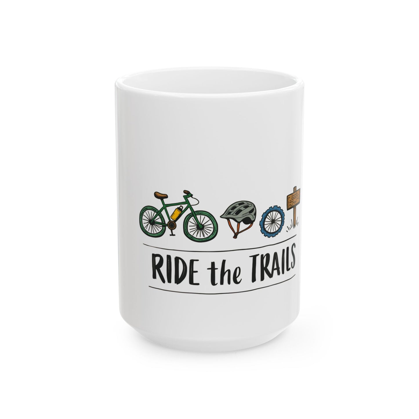Ride the Trails Adventure Scenic Biking Journey Ceramic Mug