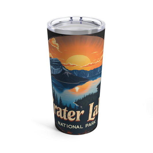 Crater Lake National Park Sunset Landscape with Mountains and Forest