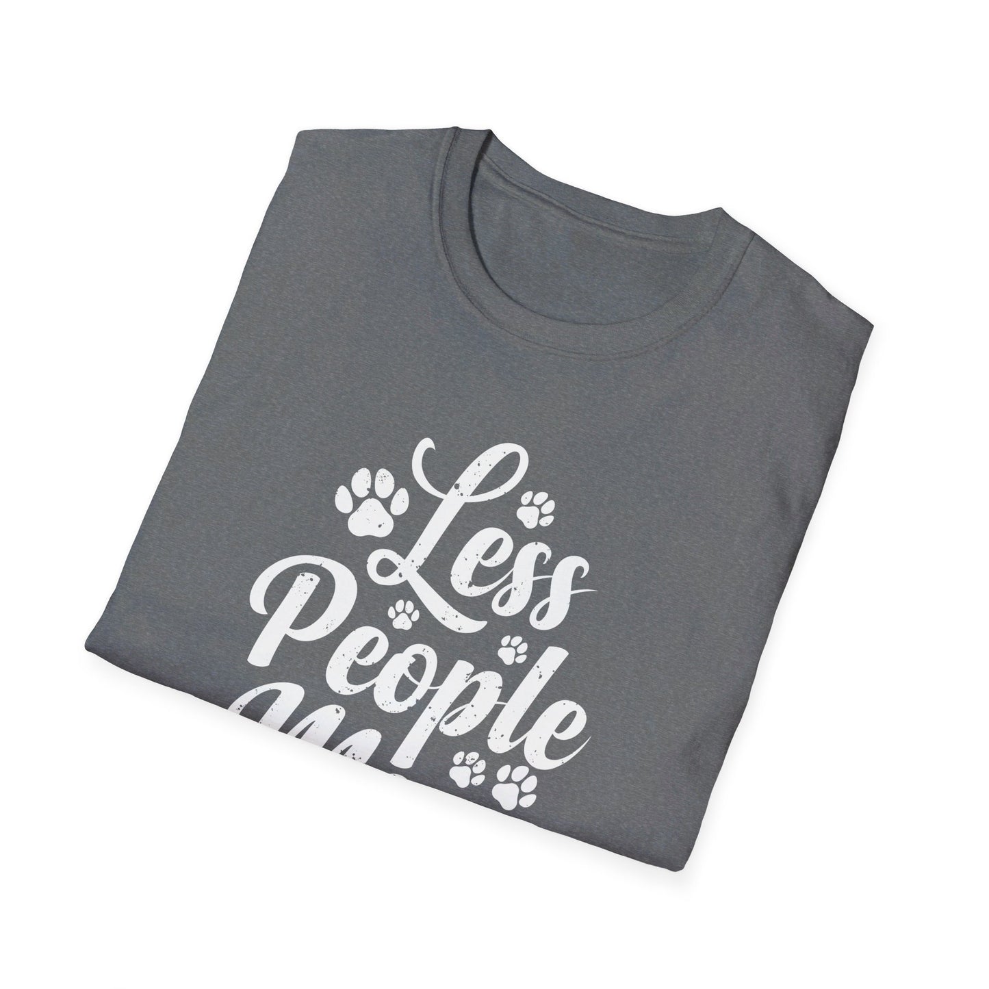 Less People More Cats - Cute Cat Lover Saying with Paw Prints T-Shirt