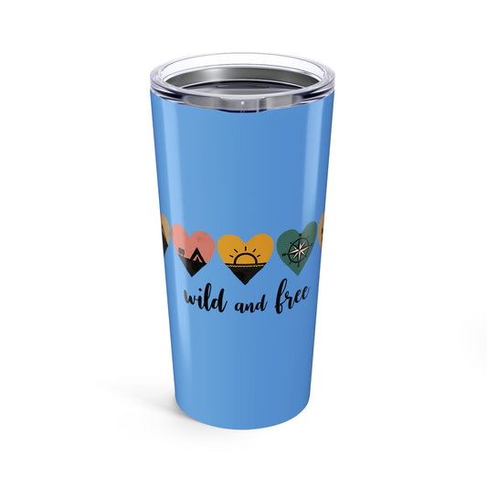 Wild And Free Heart Icons for Nature Lovers and Adventurers Tumbler
