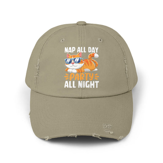 Nap All Day Party All Night Cool Cat Vibes Cap