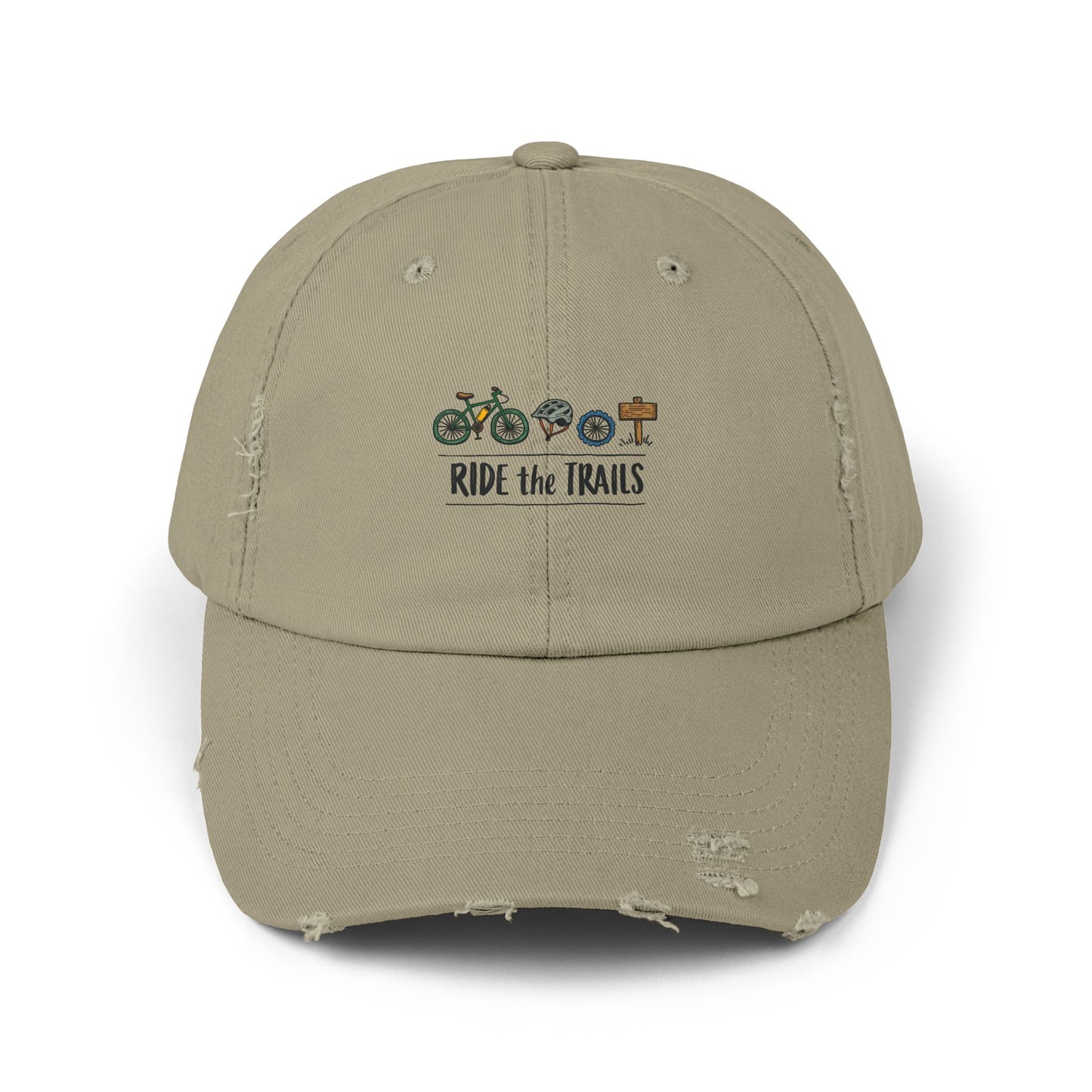 Ride the Trails Adventure Scenic Biking Journey Cap