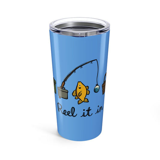 Reel It In Fishing Adventure Illustration That Captures the Joy of Angling and Outdoor Fun Tumbler