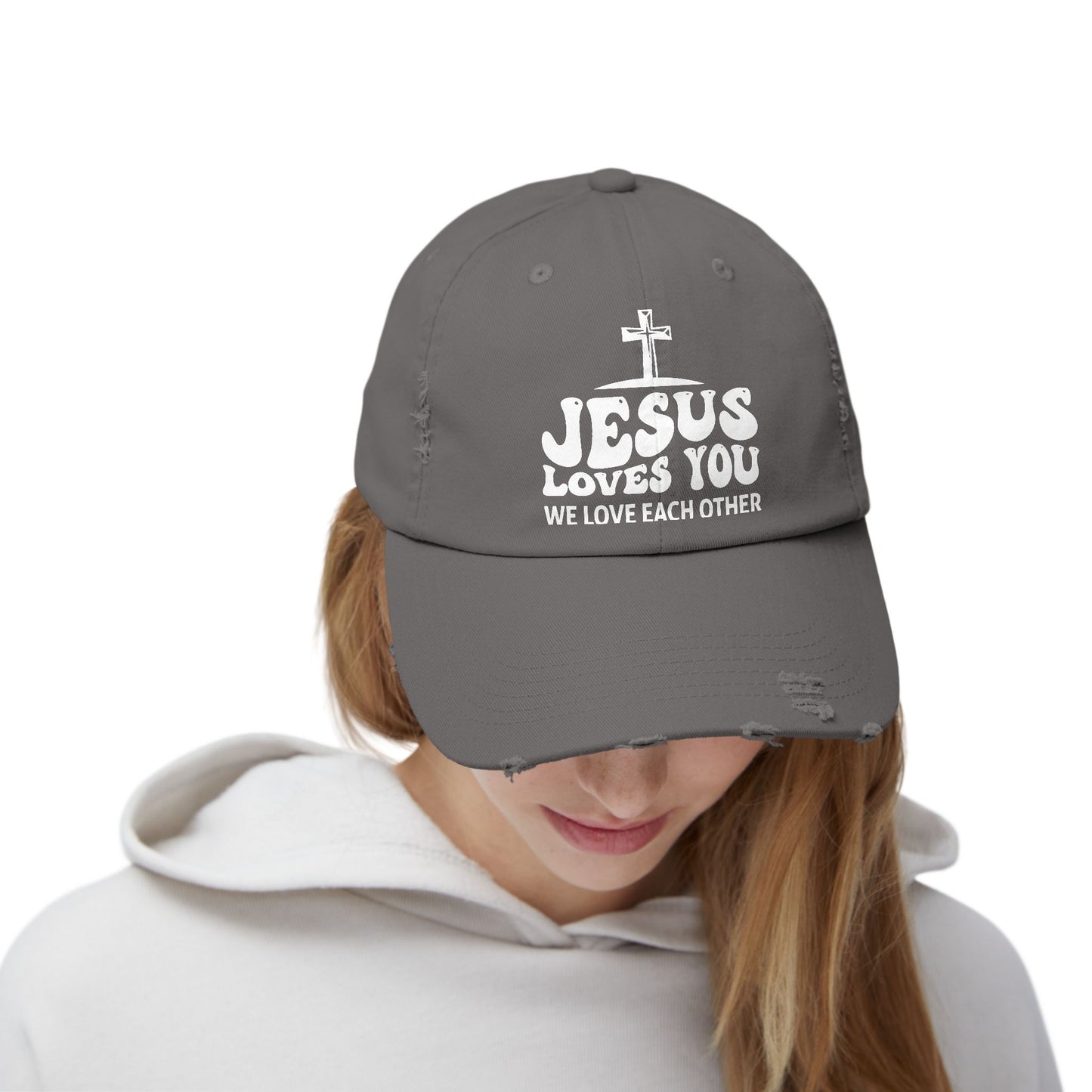 Jesus Loves You 1 John 4:19 Verse Cross Cap